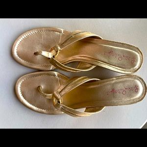 Lilly Pulitzer Gold Wedge Sandals